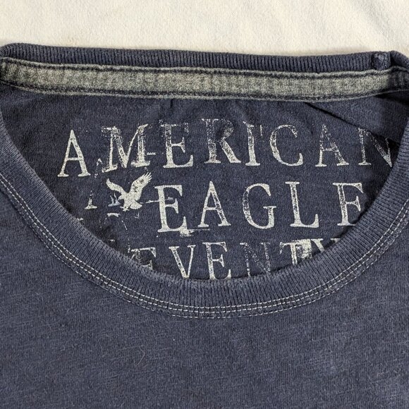 AMERICAN EAGLE SEVENTY SEVEN MEN'S LONG SLEEVE SHIRT XXL DARK NAVY BLUE - Picture 6 of 15